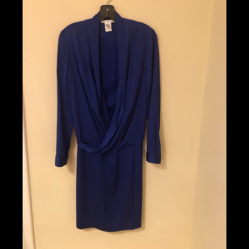 Silk Diane von Frustenberg cobalt blue dress